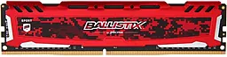 Оперативна пам'ять Crucial 8GB DDR4 3200MHz Ballistix Sport LT Red (BLS8G4D32AESEK)