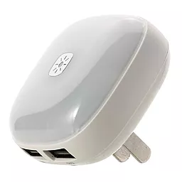 Сетевое зарядное устройство Remax RT-E515 ELVE Night Light 2USB US-Plug White