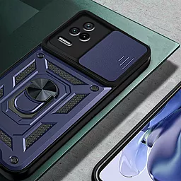 Ударопрочный чехол Camshield Serge Ring for Magnet для Xiaomi Poco F4 Синий - миниатюра 2