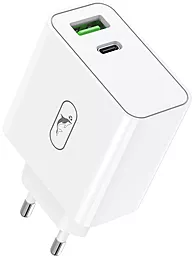 Сетевое зарядное устройство SkyDolphin SC10 65w PD/QC3.0 USB-C/USB-A ports fast charger white (SDMZP-000188) - фото Сетевое зарядное устройство SkyDolphin SC10 65w PD/QC3.0 USB-C/USB-A ports fast charger white (SDMZP-000188)
