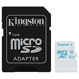 Карта памяти Kingston microSDXC 64GB Class 10 UHS-I U3 + SD-адаптер (SDCAC/64GB)