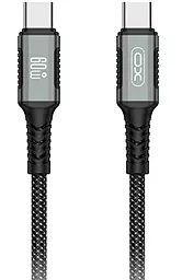 Кабель XO NB-Q267 Magnetic Braided USB Type-C - Type-C 60w 3a 1м PD cable Black - фото Кабель XO NB-Q267 Magnetic Braided USB Type-C - Type-C 60w 3a 1м PD cable Black