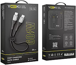 Кабель Yoki YK-SO15 SOLID USB Type-C - Type-C 60w 3a 0.25м PD cable Black - мініатюра 5 Кабель Yoki YK-SO15 SOLID USB Type-C - Type-C 60w 3a 0.25м PD cable Black - мініатюра 5