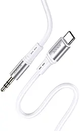 Аудио кабель Jokade JA106 AUX mini Jack 3.5 - USB Type-C M/M сable 1 м white - фото Аудио кабель Jokade JA106 AUX mini Jack 3.5 - USB Type-C M/M сable 1 м white