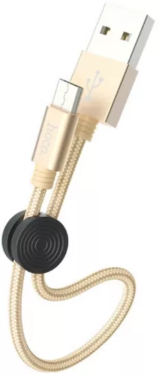 Кабель Hoco X35 Premium USB-A - micro USB 12w 2.4a 0.25м cable Gold - фото 2