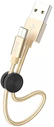 Кабель Hoco X35 Premium USB-A - micro USB 12w 2.4a 0.25м cable Gold - мініатюра 2 Кабель Hoco X35 Premium USB-A - micro USB 12w 2.4a 0.25м cable Gold - мініатюра 2
