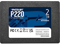 SSD Накопитель Patriot P220 2TB 2.5" SATA (P220S2TB25) - фото SSD Накопитель Patriot P220 2TB 2.5" SATA (P220S2TB25)