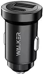 Автомобильное зарядное устройство с быстрой зарядкой Walker WCR-25 36w PD USB-C/USB-A car charger black - фото Автомобильное зарядное устройство с быстрой зарядкой Walker WCR-25 36w PD USB-C/USB-A car charger black