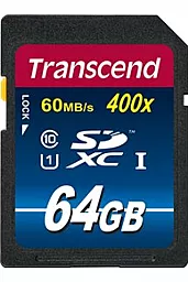 Карта памяти Transcend SDXC 64GB Premium 400X Class 10 UHS-I U1 (TS64GSDU1)