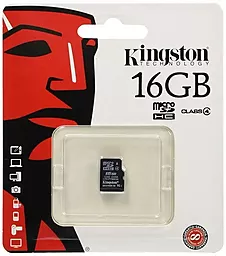 Карта пам'яті Kingston microSDHC 16GB Class 4 (SDC4/16GBSP)