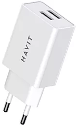 Сетевое зарядное устройство Havit HV-UC003B 15w 2xUSB-A ports charger White