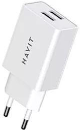 Сетевое зарядное устройство Havit HV-UC003B 15w 2xUSB-A ports charger White - фото Сетевое зарядное устройство Havit HV-UC003B 15w 2xUSB-A ports charger White