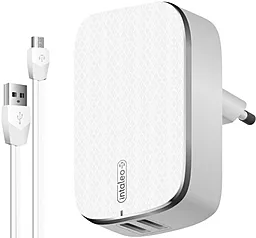 Сетевое зарядное устройство Intaleo TCG242 2.4a 2xUSB-A ports charger + micro USB cable white (1283126477461) - фото Сетевое зарядное устройство Intaleo TCG242 2.4a 2xUSB-A ports charger + micro USB cable white (1283126477461)
