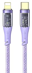 Кабель Usams Icy Series USB Type-C - Lightning 20w 3a 1.2м PD cable Lilac (US-SJ573) - фото Кабель Usams Icy Series USB Type-C - Lightning 20w 3a 1.2м PD cable Lilac (US-SJ573)