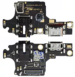 Нижня плата Huawei Honor 10 з роз'ємом зарядки, навушників, мікрофоном - знятий з телефону, Original - фото Нижня плата Huawei Honor 10 з роз'ємом зарядки, навушників, мікрофоном - знятий з телефону, Original