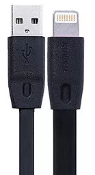 Кабель Remax Full Speed USB-A - Lightning 12w 2.4a 1м cable Black (RC-001i) - фото Кабель Remax Full Speed USB-A - Lightning 12w 2.4a 1м cable Black (RC-001i)