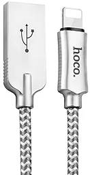 Кабель USB Hoco U10 Zinc Alloy Reflective Braided Lightning Cable 1.2M Silver - миниатюра 2