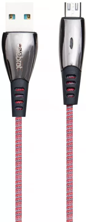 Кабель Celebrat CB-12M USB-A - micro USB 15w 3a 1м cable Red - фото 1