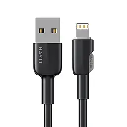 Кабель Havit CB306C USB-A - Lightning 12w 2.4a 1м cable Black - фото Кабель Havit CB306C USB-A - Lightning 12w 2.4a 1м cable Black