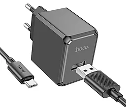 Мережевий зарядний пристрій Hoco CS11A 2.1a home charger + USB-C cable black