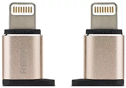 Адаптер-переходник Remax Micro USB - Lightning Apple Adapter Gold (RA-USB2) - миниатюра 2