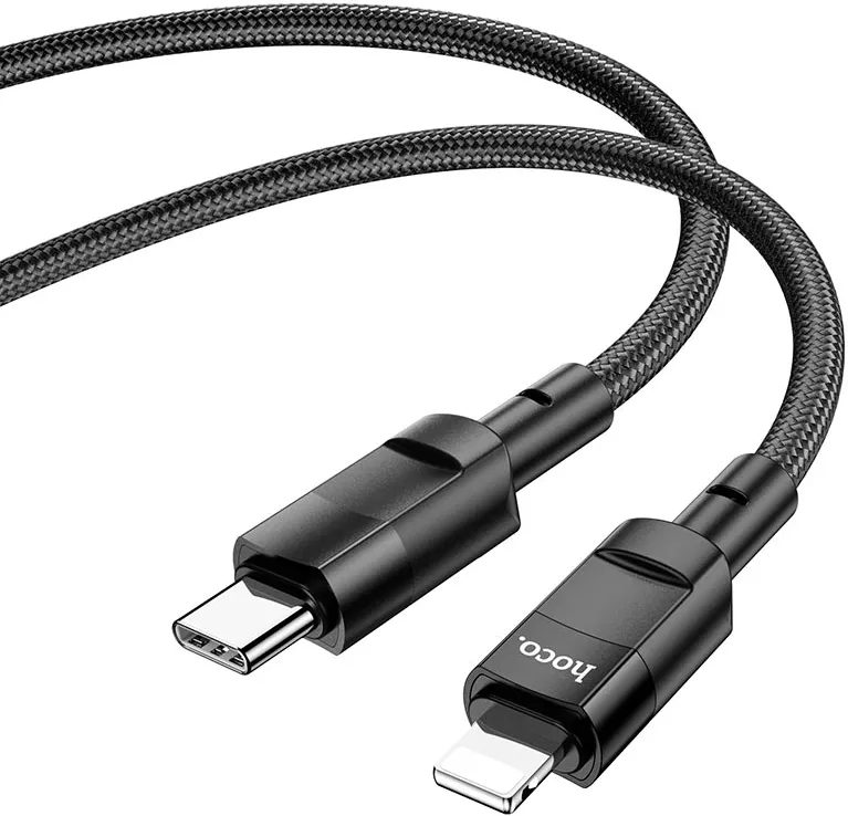 Кабель Hoco U106 USB Type-C - Lightning 20w 3a 1.2м PD сable Black - фото 3