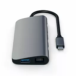 Мультипортовый USB Type-C хаб Satechi USB-C -> USB 3.0/USB Type-C/HDMI/Ethernet/Card Reader/Mini Display port/USB A Space Gray (ST-TCMM8PAM) - миниатюра 2