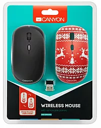 Компьютерная мышка Canyon Black/Red Christmas Mood USB (CND-CMSW400JR)