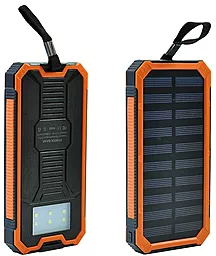 Повербанк MANGO Solar LED 2USB 15000 mAh Black-orange - фото Повербанк MANGO Solar LED 2USB 15000 mAh Black-orange