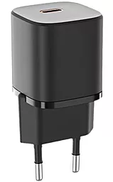 Мережевий зарядний пристрій з швидкою зарядкою Veron 33w GaN/PPS PD USB-C charger black (TC-033)