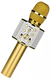 Беспроводной микрофон для караоке Hoco BK3 Cool sound Gold - миниатюра 2