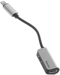 Аудио-переходник Baseus L37 Lightning M - 2xLightning Sound&Charge Silver (CALL37-S1) - миниатюра 4