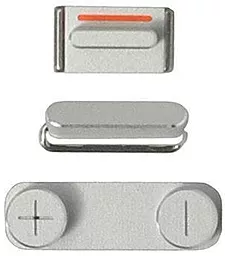Набір зовнішніх кнопок Apple iPhone 5 комплект 3шт Silver