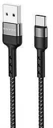 Кабель Borofone BX34 Advantage USB-A - Type-C 12w 2.4a 1м cable Black - фото Кабель Borofone BX34 Advantage USB-A - Type-C 12w 2.4a 1м cable Black
