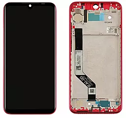 Дисплей Xiaomi Redmi Note 7, Note 7 Pro с тачскрином и рамкой, оригинал, Red