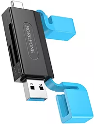 Картрідер Borofone DH9 Wisdom 2-in-1 black/blue - фото Картрідер Borofone DH9 Wisdom 2-in-1 black/blue