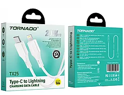 Кабель Tornado TX25 USB Type-C - Lightning 20w 3a 1м PD сable White - мініатюра 4 Кабель Tornado TX25 USB Type-C - Lightning 20w 3a 1м PD сable White - мініатюра 4