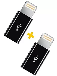 Адаптер-переходник XoKo AC-030 M-F Lightning -> micro USB 2шт Black (XK-AC030-BK2)