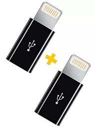 Адаптер-переходник XoKo AC-030 M-F Lightning -> micro USB 2шт Black (XK-AC030-BK2) - фото Адаптер-переходник XoKo AC-030 M-F Lightning -> micro USB 2шт Black (XK-AC030-BK2)