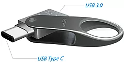 Флешка Silicon Power DriveMobile C80 128GB USB 3.1+Type C (SP128GBUC3C80V1S) Silver - миниатюра 2