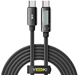 Кабель Yoki YK-DI88 DISPLAY USB Type-C - Type-C 100w 5a 2м PD cable Black - фото Кабель Yoki YK-DI88 DISPLAY USB Type-C - Type-C 100w 5a 2м PD cable Black