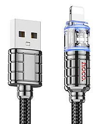 Кабель USB Hoco U122 Lantern Transparent Discovery Edition charging 12w 2.4a 1.2m Lightning cable  black