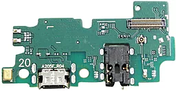 Нижняя плата Samsung Galaxy A20 2019 A205 с разъемом зарядки, наушников и микрофоном