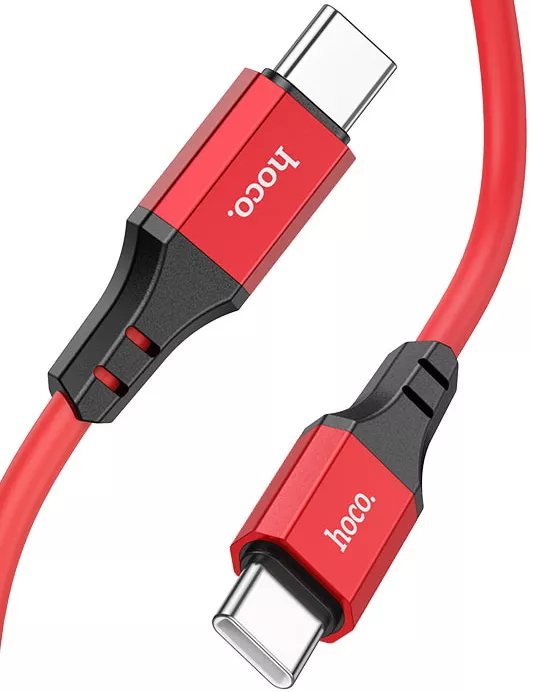 Кабель Hoco X86 Spear USB Type-C - Type-C 60w 3a 1м PD cable Red - фото 3