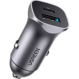 Автомобильное зарядное устройство с быстрой зарядкой Ugreen CD130 20w PD USB-C/USB-A ports car charger grey (30780)