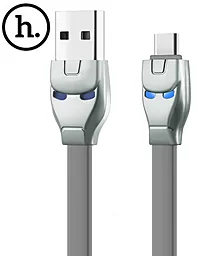 Кабель Hoco U14 Steel man USB-A - Type-C 12w 2.4a 1.2м cable Gray - фото Кабель Hoco U14 Steel man USB-A - Type-C 12w 2.4a 1.2м cable Gray
