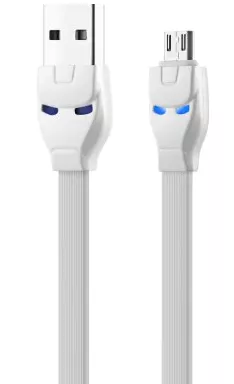 Кабель Hoco U14 Steel Man USB-A - micro USB 12w 2.4a 1.2м cable White - фото 1