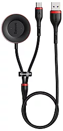 Универсальный кабель Baseus 2-in-1 USB-A - Type-C 25w 5a 1.5м сable + Watch for Huawei Mobile Phone/Watche Black/Red (CA1T2-91) - фото Универсальный кабель Baseus 2-in-1 USB-A - Type-C 25w 5a 1.5м сable + Watch for Huawei Mobile Phone/Watche Black/Red (CA1T2-91)