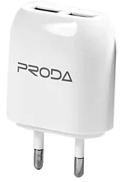 Сетевое зарядное устройство Remax 2USB Proda Home Charger White (RMX-PR-U102WH)