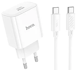 Сетевое зарядное устройство Hoco C76A Pro 30w PD USB-C ports charger + USB-C - USB-C cable white - фото Сетевое зарядное устройство Hoco C76A Pro 30w PD USB-C ports charger + USB-C - USB-C cable white